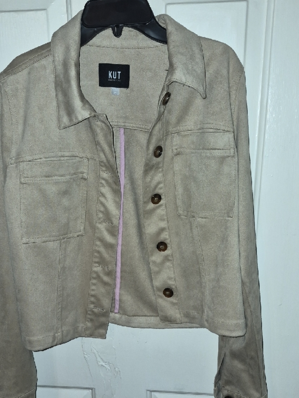 Kut From The Kloth Matilda Jacket - Beige Faux Suede Shacket - Picture 2 of 4